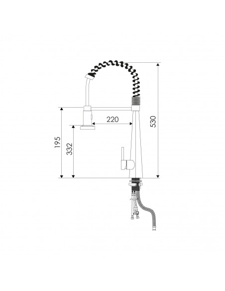 MONOMANDO LAVAPLATO SPRING 980002 INOX SATIN