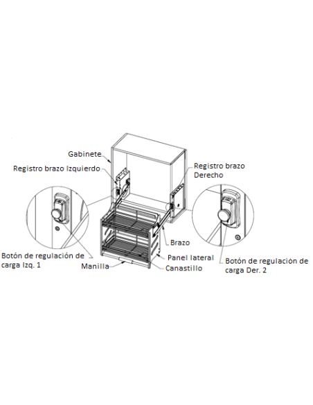 REPISA MOVIL 2 NIVELES 600MM CROMO