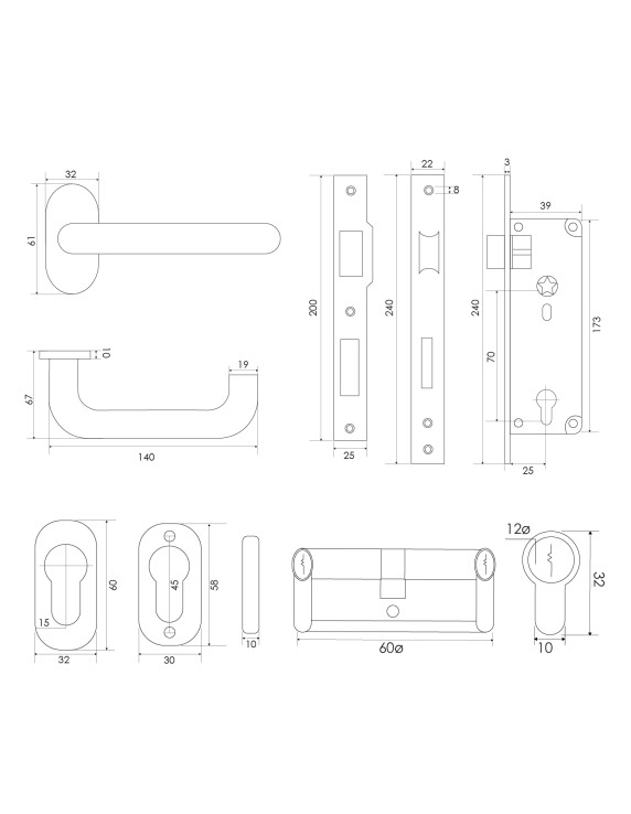 KIT PERFIL INOX ACCESO 2814/TP60