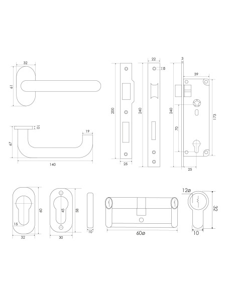 KIT PERFIL INOX ACCESO 2814/TP60