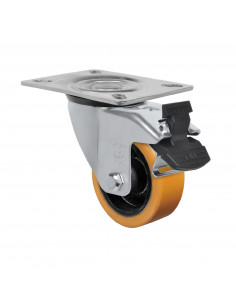 RUEDA GIRATORIA CON FRENO 300KG/125MM POLIURETANO