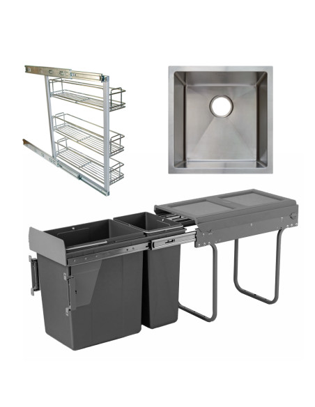 SET COCINA ESPECIERO + BASURERO + LAVAPLATO
