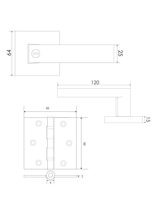 KIT NEGRO DAP BAÑO 1803 + BISAGRAS