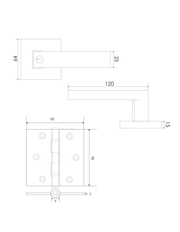KIT NEGRO DAP ACCESO 1803 + BISAGRAS