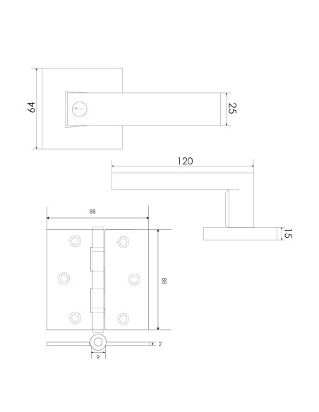 KIT NEGRO DAP DORMITORIO 1803 + BISAGRAS