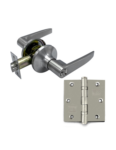 KIT NICKEL SATIN FORTUS ACCESO 815 + BISAGRAS INOX