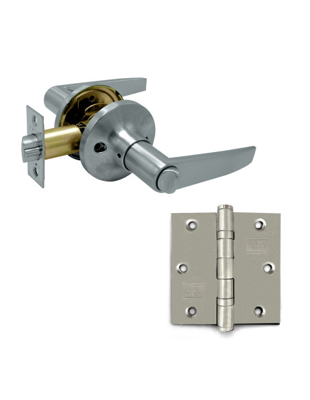 KIT NICKEL SATIN FORTUS BAÑO 815 + BISAGRAS INOX