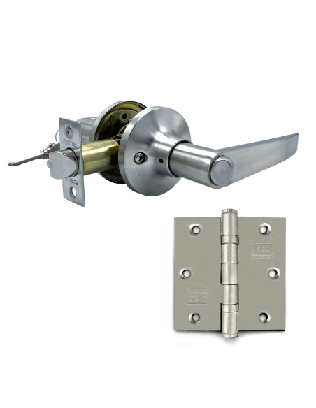 KIT NICKEL SATIN FORTUS DORMITORIO 815 + BISAGRAS INOX