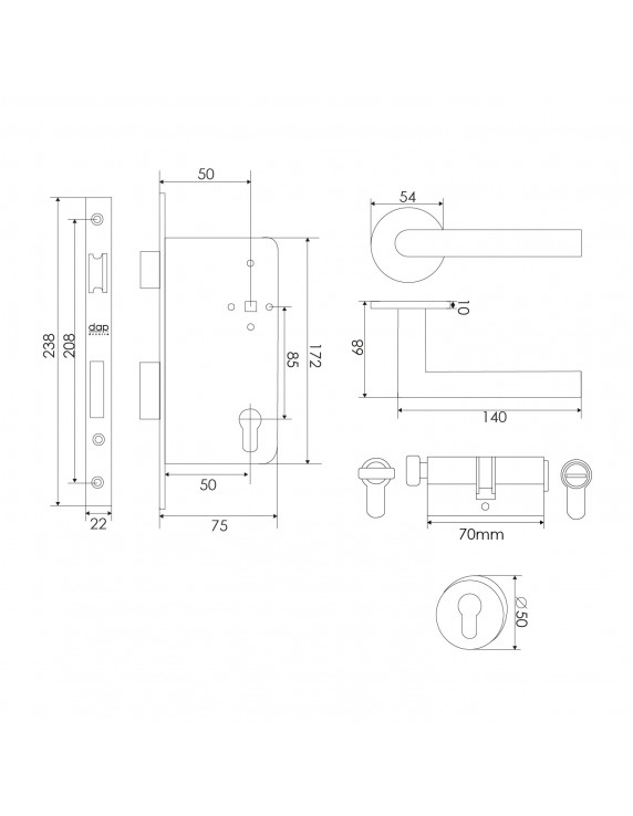 KIT 2816 OVALADA INOX BAÑO