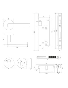 KIT 2809 MACIZA INOX OFICINA / ACCESO / DORMITORIO 2