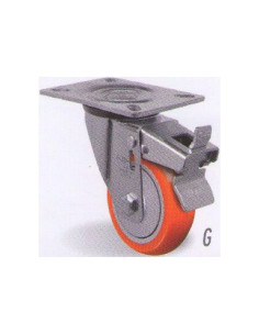 RUEDA GIRATORIA CON FRENO 80KG POLIURETANO