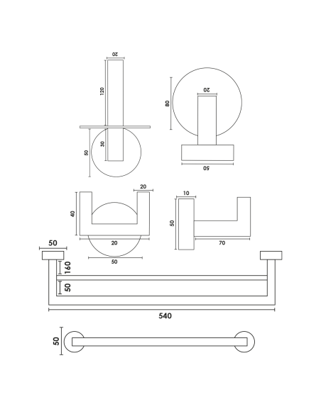 SET DAP BAÑO DOBLE GRAFITO