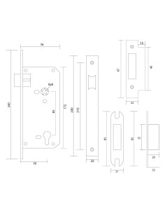 CERRADURA 5085 EMBUT. L/PASO 2