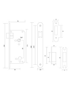 CERRADURA 5085 EMBUT. L/PASO R5/8 2