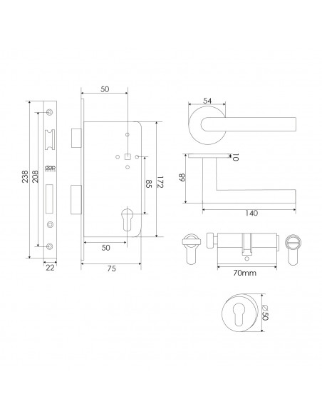 KIT 2816/5085 INOX BAÑO