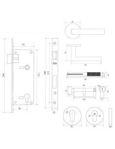 KIT 2816/5085 INOX OFICINA / ACCESO / DORMITORIO 2