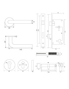 KIT 2815/5085 INOX OFICINA / ACCESO / DORMITORIO 2