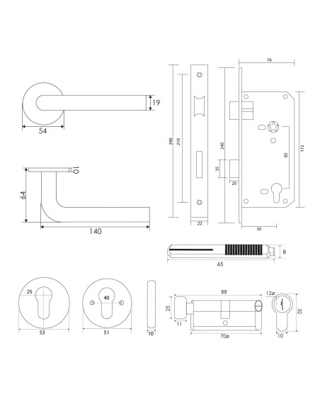 KIT 2815/5085 INOX OFICINA / ACCESO / DORMITORIO
