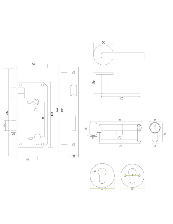 KIT 2809 MACIZA/5085 INOX BAÑO