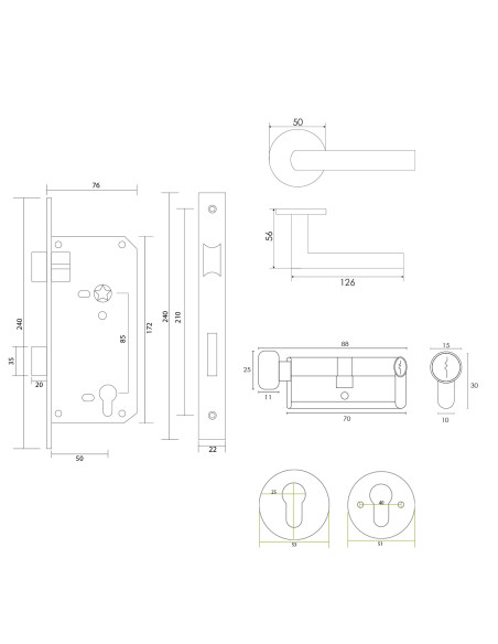 KIT 2809 MACIZA/5085 INOX BAÑO