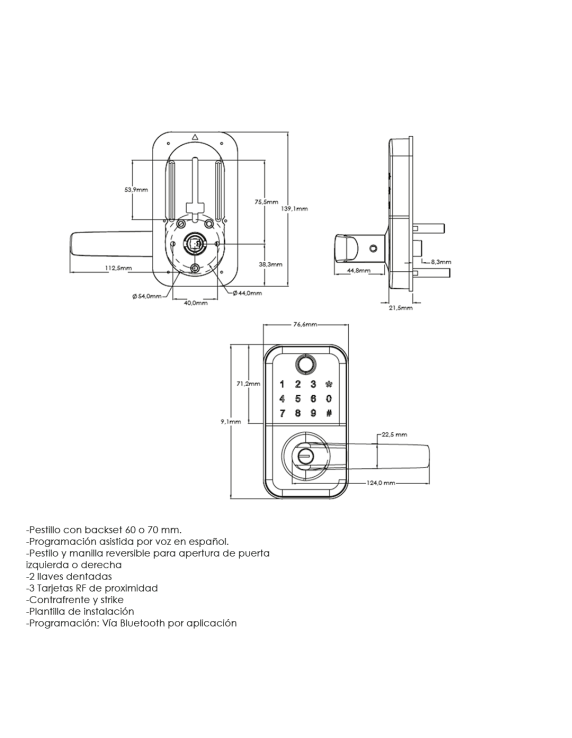 CERRADURA DIGITAL H17B-TB HANDLES+INSTALACIÓN