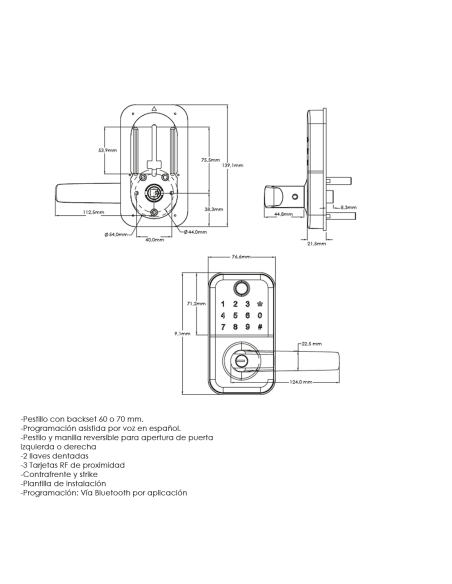 CERRADURA DIGITAL H17B-TB HANDLES+INSTALACIÓN