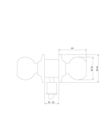 CERRADURA 6871 TUBULAR BALL BAÑO